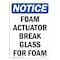 Signmission OSHA Notice Sign, 18" Height, Rigid Plastic, Foam Actuator Break Glass For Foam Sign, Portrait OS-NS-P-1218-V-12804 - alternate 1